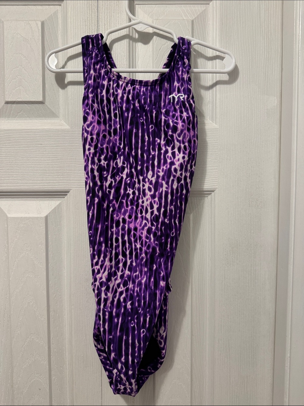 TYR Purple and White One-Piece Kids Swimsuit